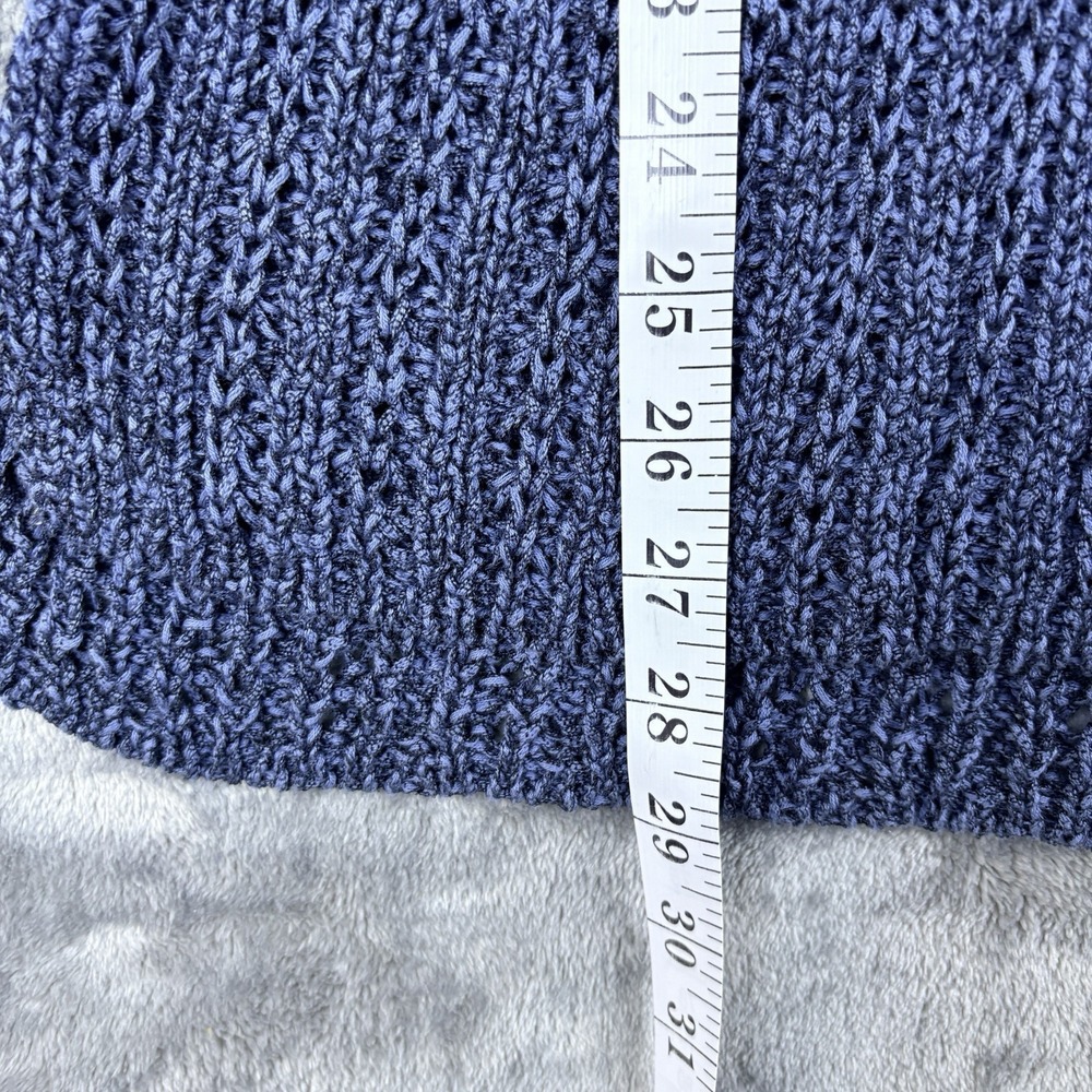 J Jill Sweater Womens Blue Small Open Knit Pullover Lightweight Boho Coastal - Picture 9 of 10
